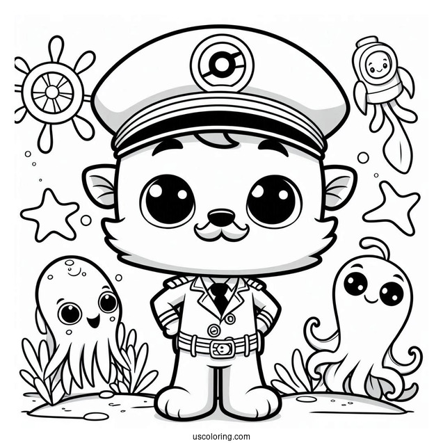 Octonauts Coloring Page Of Simple Captain Barnacles For Kids