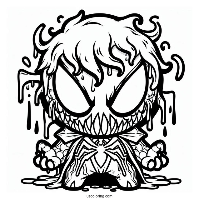 Easy Chibi Carnage Coloring Page For Kids