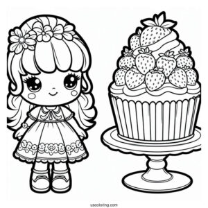 Detailed Strawberry Shortcake Coloring Page