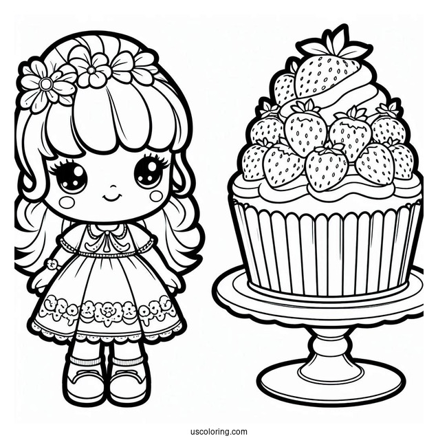Detailed Strawberry Shortcake Coloring Page