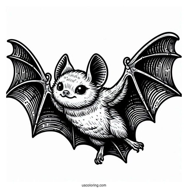 Mewitti Bat Coloring Page Getting Ready To Fly