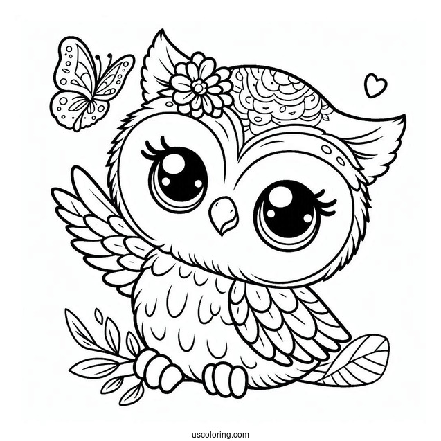 Coloring Sheet Of Baby Owl To Color