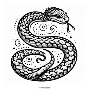 Rattlesnake With Arced Tail In Attack Position