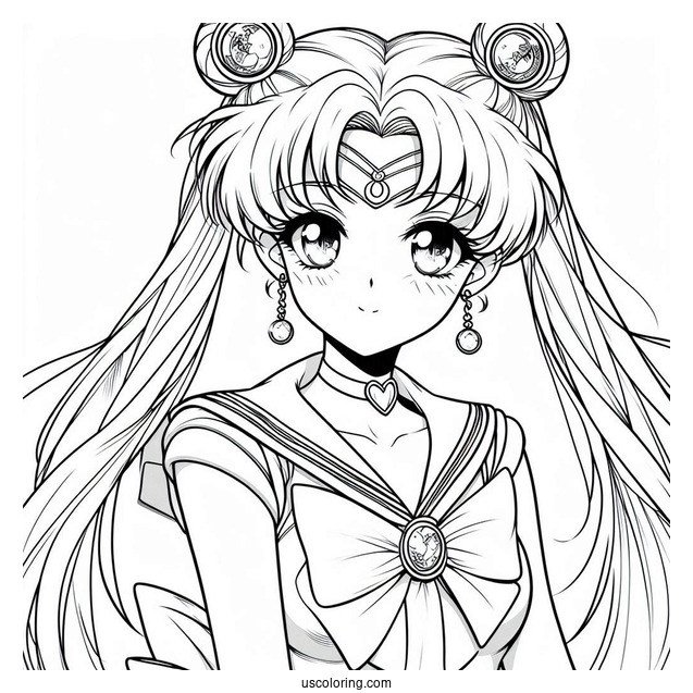 Usagi In Eternal Sailor Moon Costume Coloring In