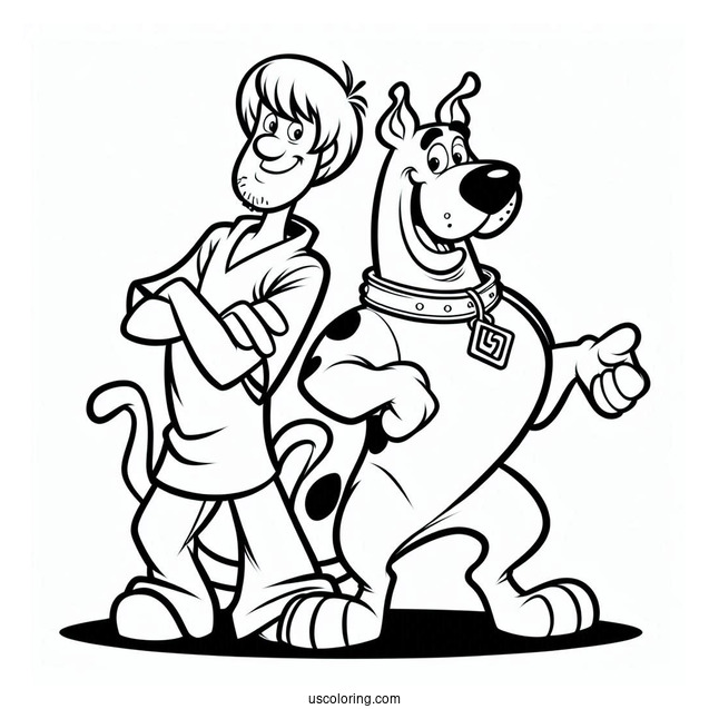 Scooby-Doo And Shaggy To Color