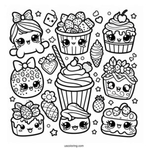 Shoppies And Shopkins Coloring Sheet
