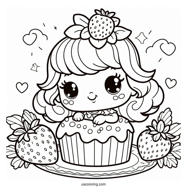 Detailed Strawberry Shortcake Coloring Page