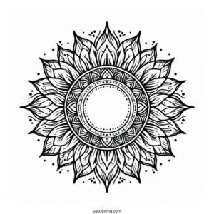 Sun Mandala With Normal Sun Coloring Page