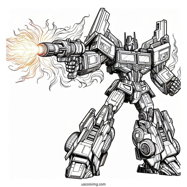 Optimus Prime Coloring Page Shooting Ion Blaster For Kids