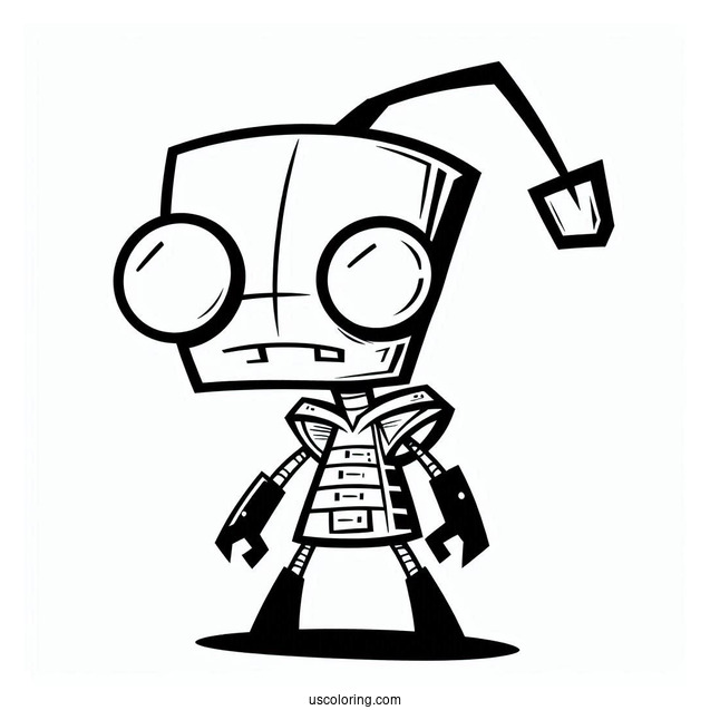 Nickelodeon Coloring Page Of Detailed Invader Zim