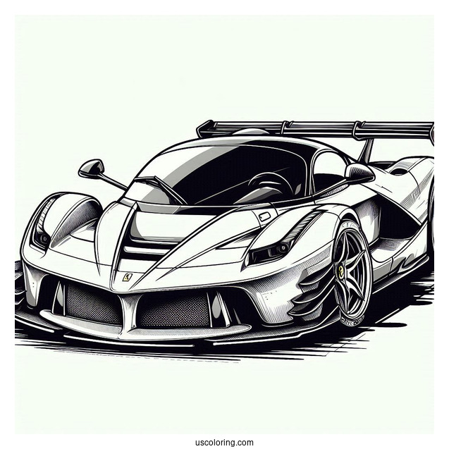 LaFerrari Race Car To Color