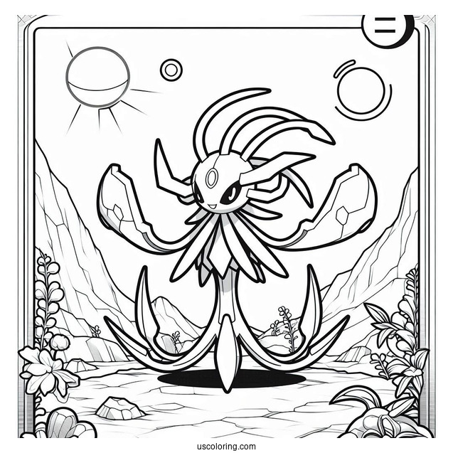 Zygarde EX Cell Formation Pokemon Card Coloring Sheet