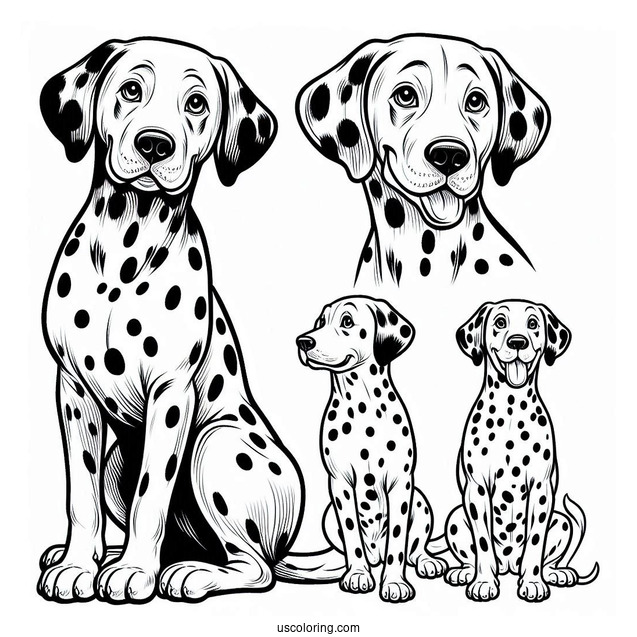 Large Dalmatian Dog Coloring Sheet