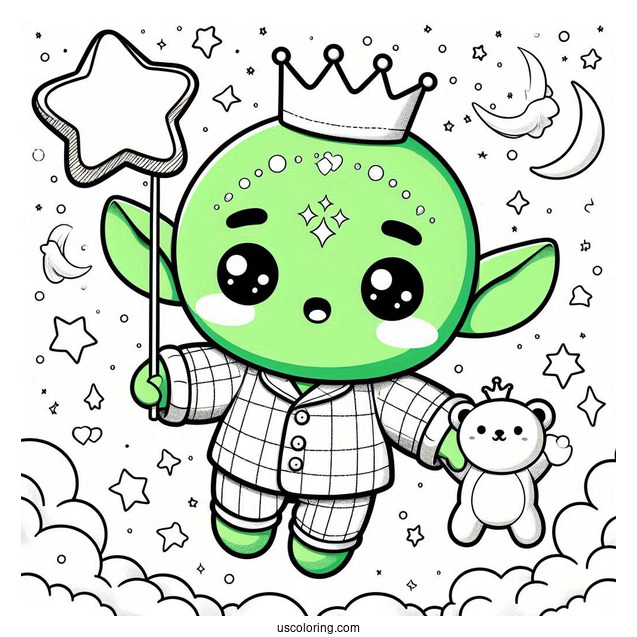 Dazzled Chibi Hulk Coloring Page In A Starry Sky For Preschoolers