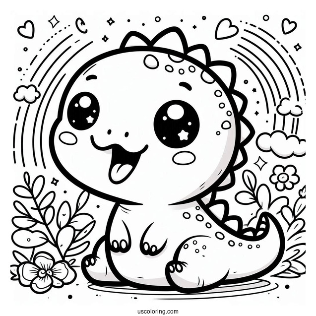 Adorable Kawaii T-Rex With Tongue Out