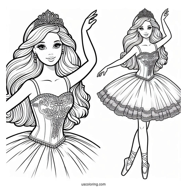 Ballerina Barbie Coloring PAge