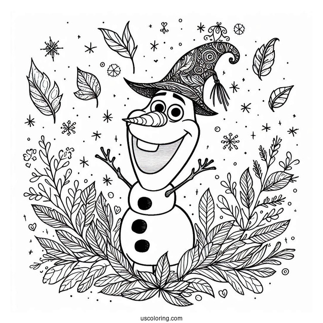 Magical Olaf With Autumn Leaves_