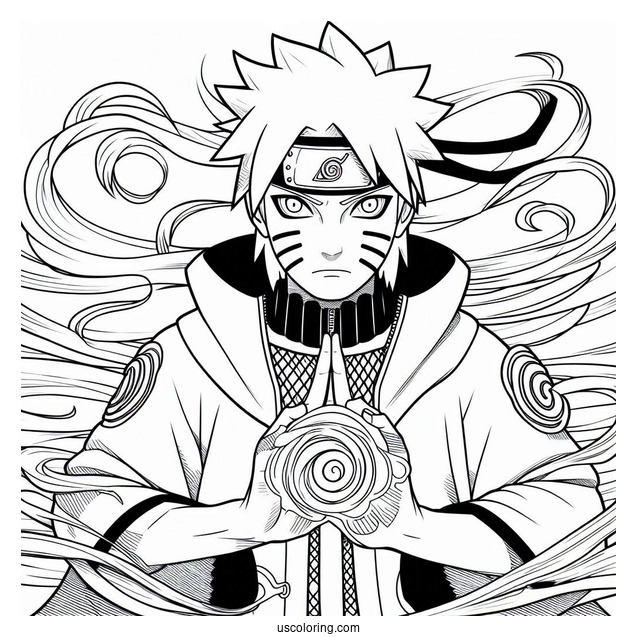 Naruto Coloring Page Of Six Paths Sage Mode