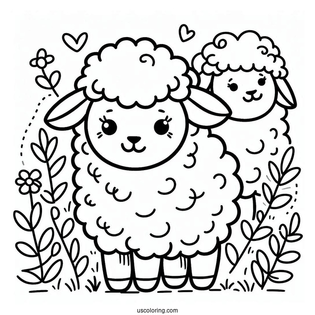 Simple Outline Of Sheep For Toddlers