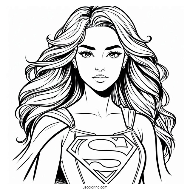 Young Kara Zor El Supergirl Coloring Page For Kids