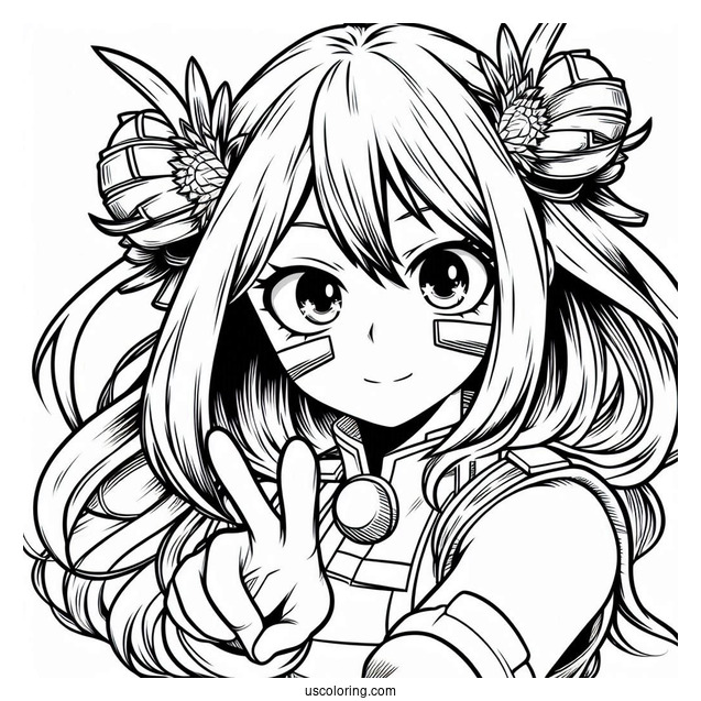 My Hero Academia Coloring Page Of Tsuyu Asui For Preschoolers