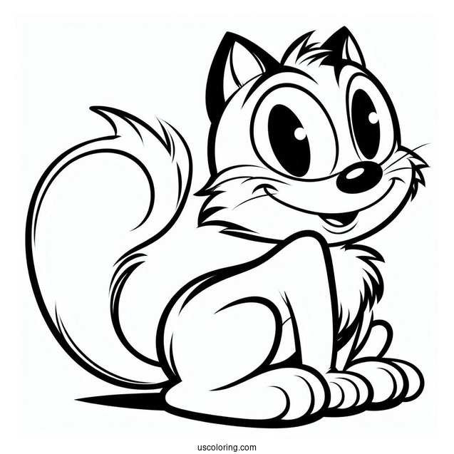 Easy Outline Of Felix The Cat Coloring Sheet