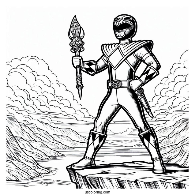 Power Rangers Super Megaforce Standing On Cliff