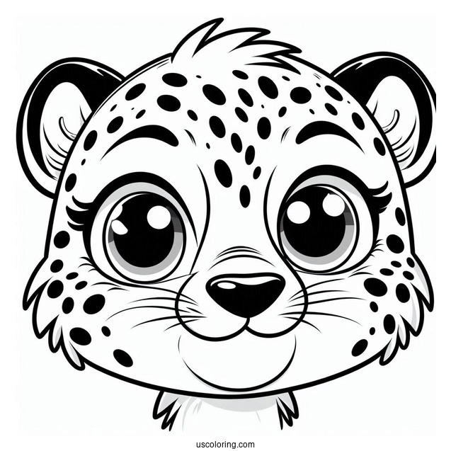 Cartoon Cheetah Coloring Page With Mischievous Grin