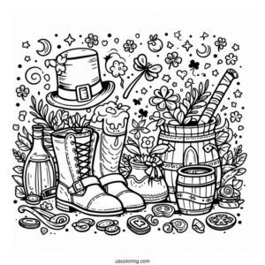 Celebratory Happy St Patrick_s Day Coloring Page