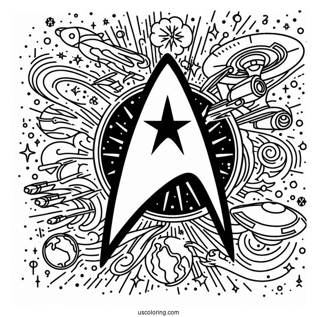 Star Trek Coloring Page Of Starfleet Command Logo