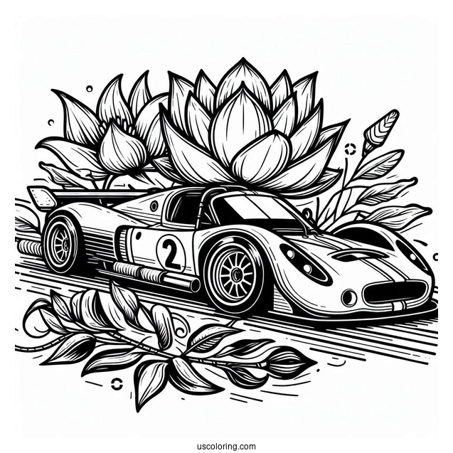 Lotus Race Car To Color For Kids
