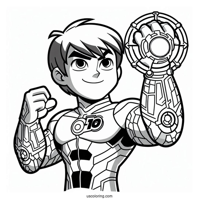Ben 10 Coloring Page Of Upgrade Using Powers