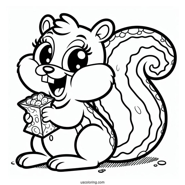 Coloring Page Of Sandy The Squirrel