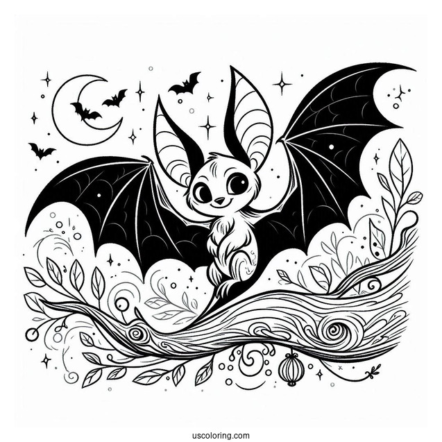 Bat Coloring Page Of Hotel Transylvania Bartok Outline