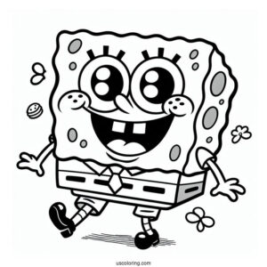 Nickelodeon Coloring Page Of Smiling SpongeBob For Preschoolers