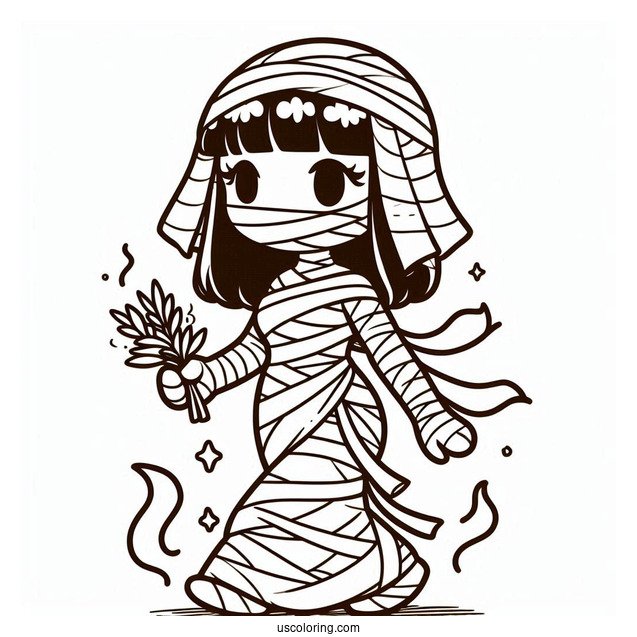 Mummy Coloring Page Walking For Kids