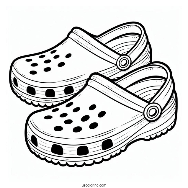Easy Outline Of Crocs To Color