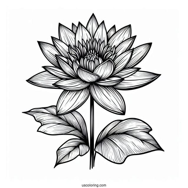 Flower Coloring Pages Of Midnight Water Lily