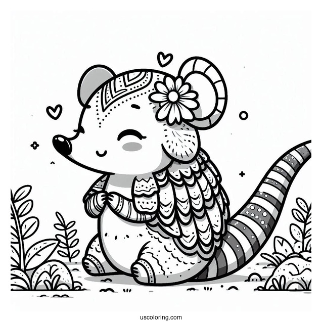 Raya And The Last Dragon Coloring Page Of Kawaii Tuk Tuk The Armadillo For Kids