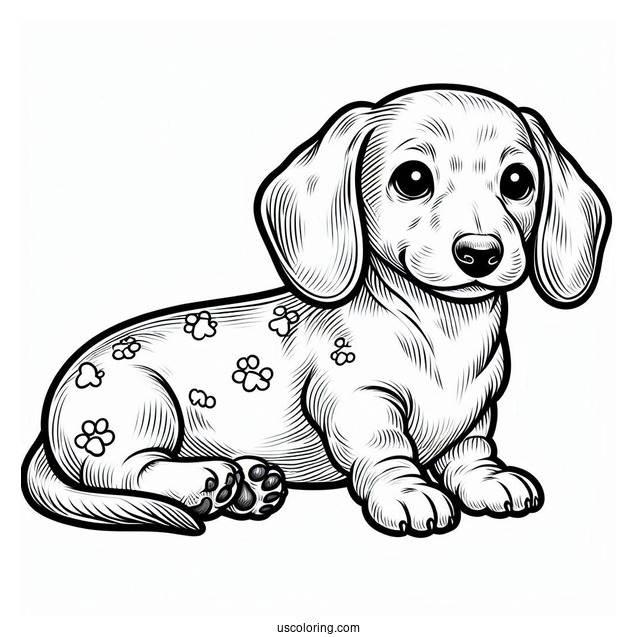Dachshund Puppy Coloring Page