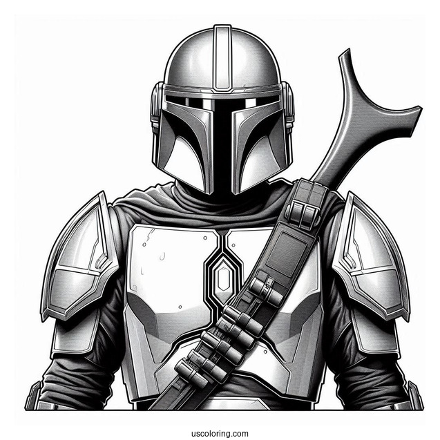 Realistic The Mandalorian Armor Coloring Sheet