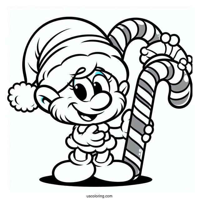 Santa Smurf With Christmas Candy Canes