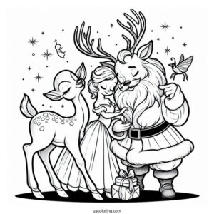 Santa Comforting Dancer The Reindeer