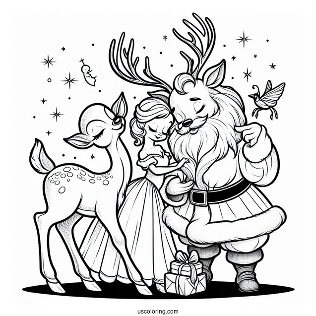 Santa Comforting Dancer The Reindeer