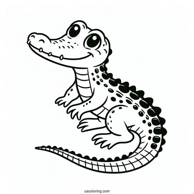 Simple To Color Crocodile Picture For Kids