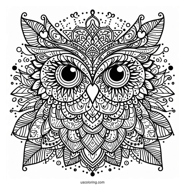 Intricate Owl Mandala To Color