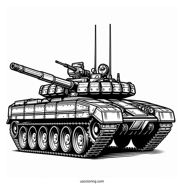 Outline of T-14 Armata Tank For Kids