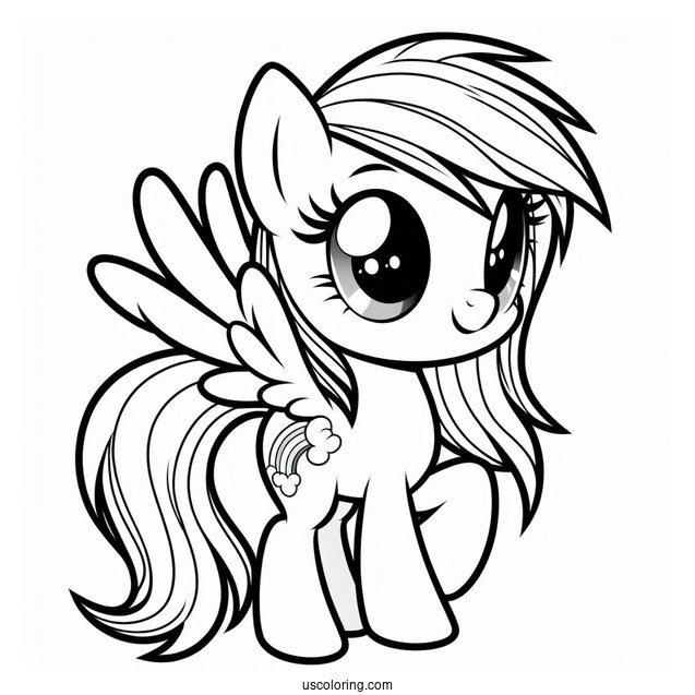 Kawaii Rainbow Dash Coloring In