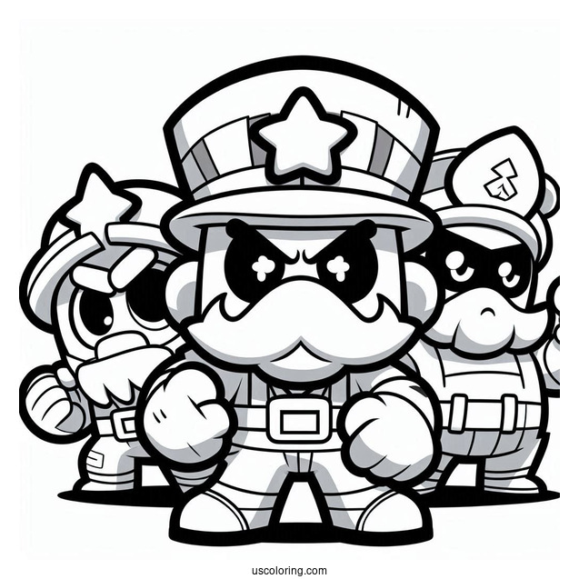 Detailed Brawl Stars Coloring Page Of Brawlers