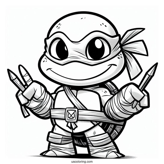 Ninja Turtles Coloring Page Of Young Donatello Smiling